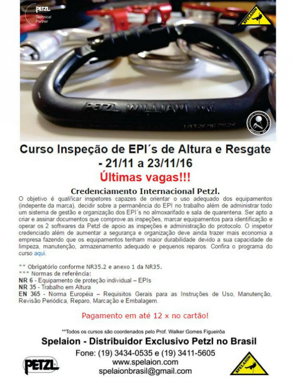 Cursos Profissionais - Spelaion - Distribuidor Petzl do Brasil