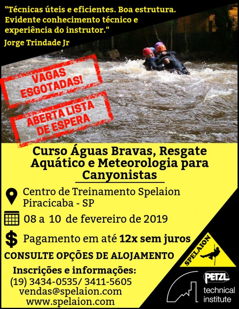 Curso de Águas Bravas, Resgate Aquático e Meteorologia para Canyonistas