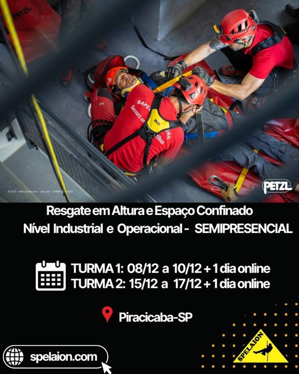 Curso de Resgate em Altura e Espaço Confinado - Nível Industrial e Operacional - SEMIPRESENCIAL 